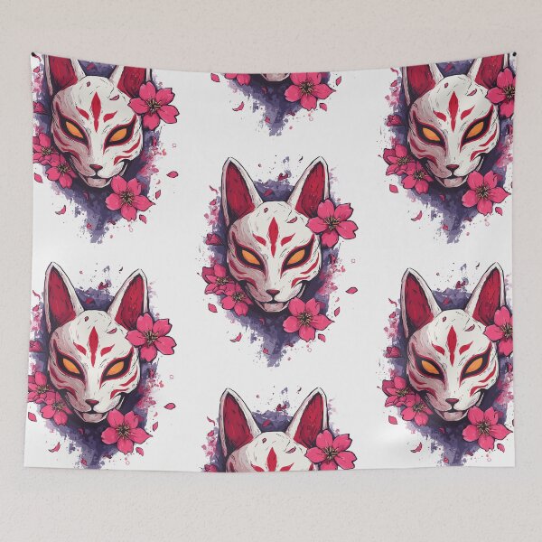 Item preview, Japanese Fox Spirit Kitsune Mask Art designed and sold by bapupa.
