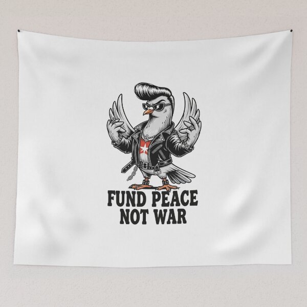 Item preview, Fund peace not war, anti war, dove, protest, Funnyfits70, retro, vintage, meme, funny, humor designed and sold by FunnyFits70.