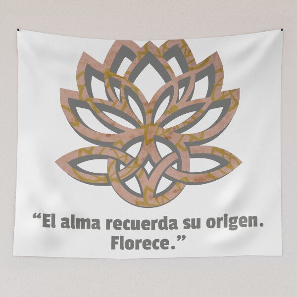 Item preview, The Soul Remembers Its Origin. It Blooms | Lotus & Celtic Knot | Boho Spiritual Poster designed and sold by 	aluzia.design.