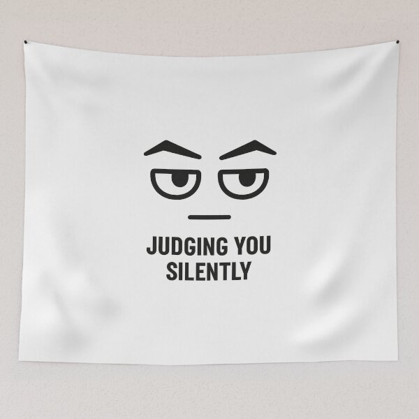Item preview, Judging You Silently – Eyebrow Reaction Meme Face (Minimalist Sarcastic Design) designed and sold by Domci.