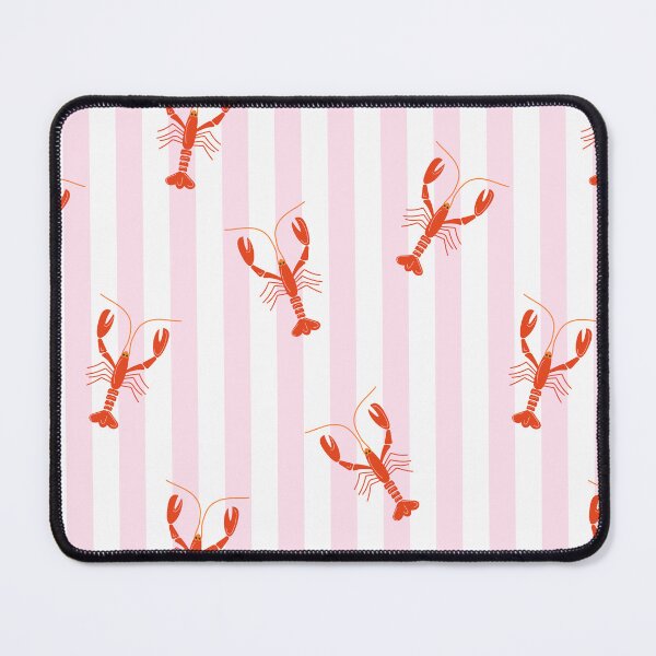 Item preview, Bright lobsters on a soft pink striped background. Girly marine pattern with a playful color palette and hand-drawn charm designed and sold by Zhenchuzhynka.
