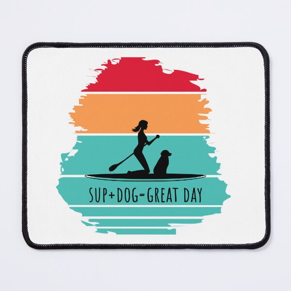 Item preview, SUP Dog Paddle Boarding - Girl and Dog on Paddleboard Sunset Design designed and sold by designkb.