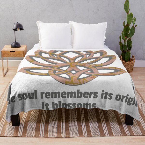 Item preview, The Soul Remembers Its Origin. It Blooms | Lotus & Celtic Knot | Spiritual Boho Poster designed and sold by aluzia.design.