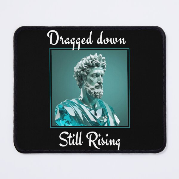 Item preview, Dragged Down, Still Rising - Marcus Aurelius Aqua Diamond Crystal Stoic Sculpture designed and sold by LexaArtworks.