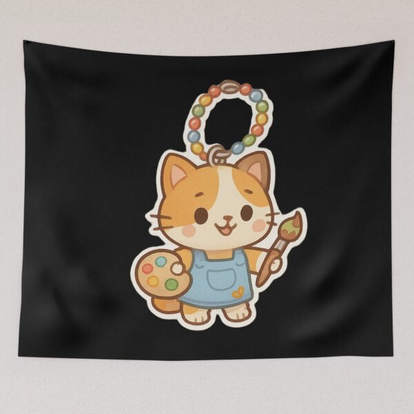 Item preview, Cute cat Kawaii keychain designed and sold by DamioPolArt.