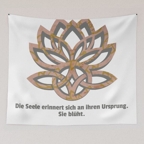 Item preview, Die Seele Erinnert Sich an Ihren Ursprung. Sie Erblüht | Lotus & Celtic Knot | Spirituelles Boho-Poster designed and sold by aluzia.design.