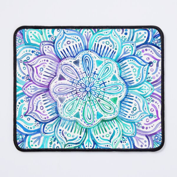 Item preview, Iridescent Aqua and Purple Watercolor Mandala  designed and sold by micklyn.