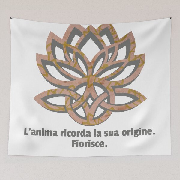 Item preview, L'Anima Ricorda la Sua Origine. Fiorisce | Lotus & Celtic Knot | Spirituale Boho Poster designed and sold by 	aluzia.design.