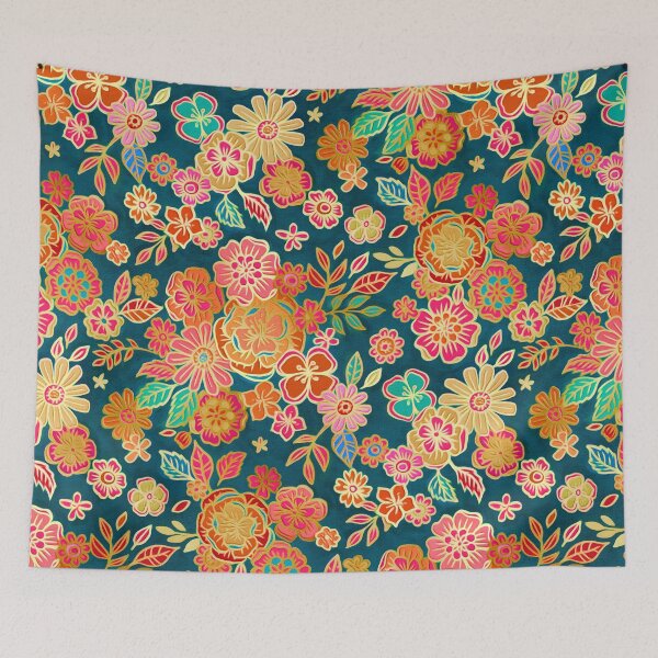 Item preview, Gilded Enamel Seventies Floral designed and sold by micklyn.