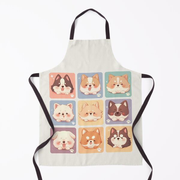 Item preview, Kawaii Puppy Emotions Grid – 9 Cute Dog Faces designed and sold by Windy-market.