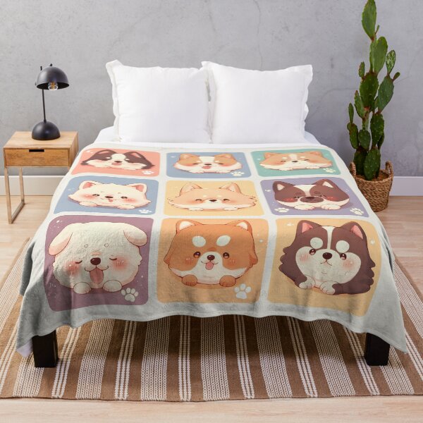 Item preview, Kawaii Puppy Emotions Grid – 9 Cute Dog Faces designed and sold by Windy-market.