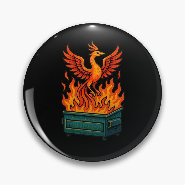 Item preview, Phoenix Rising from the Dumpster Fire Funny Resilience Art designed and sold by FrictionMaxxing.