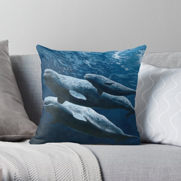 Belugas of the St. Lawrence Throw Pillow