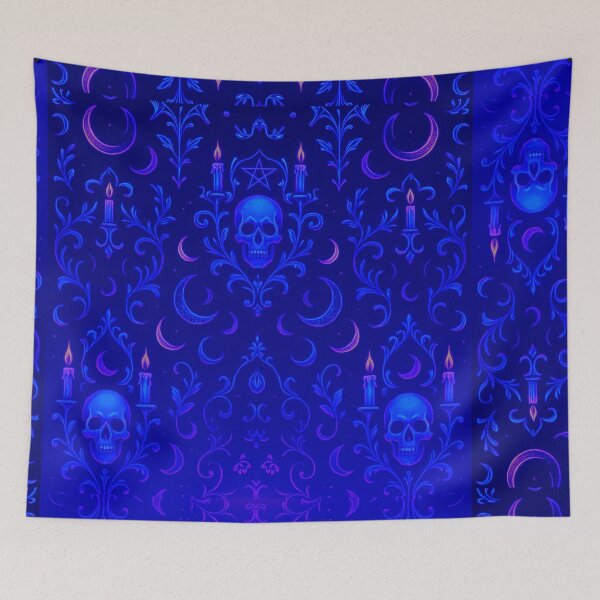 Item preview, Baroque Gothic Skulls - Blue Toned designed and sold by DarkDesiresAU.
