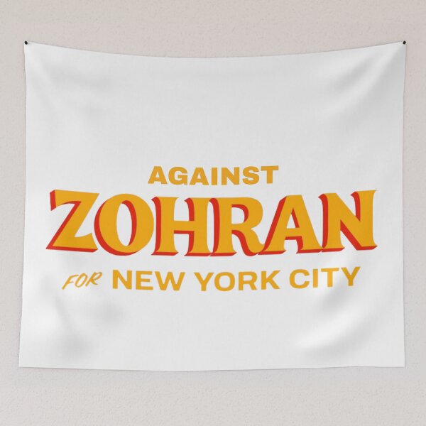 Item preview, yellow against zohran for new york city mayor - anti zohran mamdani - red and blue designed and sold by jessicaleah15.