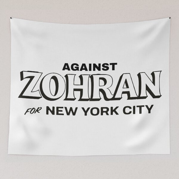 Item preview, Black and white against zohran for new york city mayor - anti zohran mamdani - red and blue designed and sold by jessicaleah15.