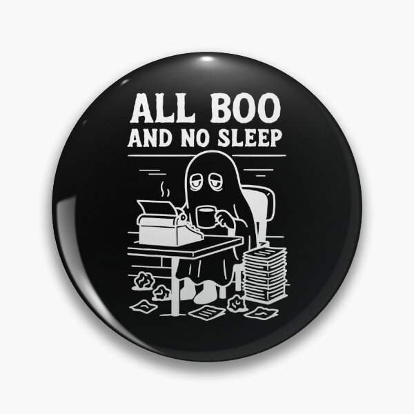 Item preview, All Boo and No Sleep – Funny Exhausted Ghost Writer Design designed and sold by DesignedAnyway.