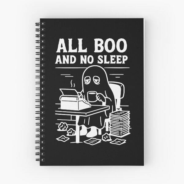 Item preview, All Boo and No Sleep – Funny Exhausted Ghost Writer Design designed and sold by DesignedAnyway.