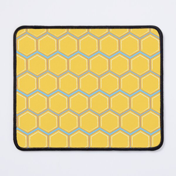 Item preview, Beehive Pattern – Yellow Honeycomb and Blue Hexagon Design designed and sold by EmeraldeaArt.