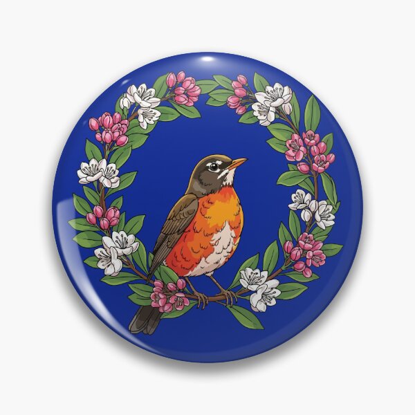 Item preview, Cute Connecticut Bird With Kalmia latifolia designed and sold by taiche.