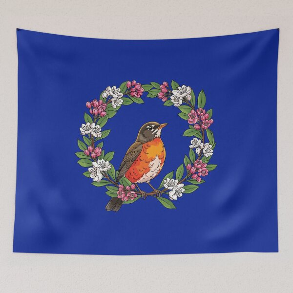 Item preview, Cute Connecticut Bird With Kalmia latifolia designed and sold by taiche.