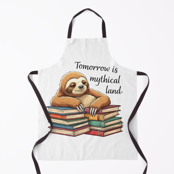 Item preview, Tomorrow Is a Mythical Land" – Lazy Cartoon Sloth on Books designed and sold by 001Haiba.