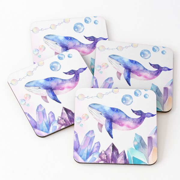 Item preview, Cosmic Whale & Crystals – Dreamy Watercolor Fantasy designed and sold by Softglow-Studio.