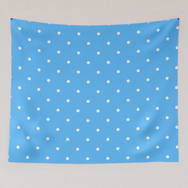 Item preview, Bright Blue Polka Dot Pattern – White Dots on Vibrant Light Blue designed and sold by EmeraldeaArt.