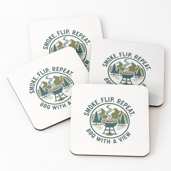 Item preview, Smoke. Flip. Repeat. – BBQ With a View | Rustic Camping Grill Design designed and sold by Graphicarium Shop.