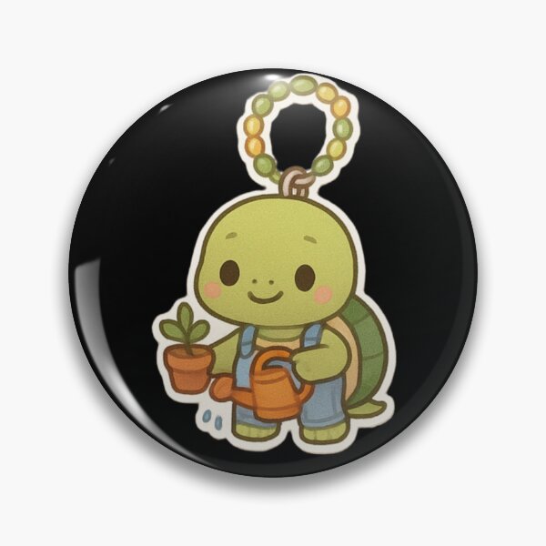 Item preview, Cute Gardener Turtle Kawaii keychain designed and sold by DamioPolArt.