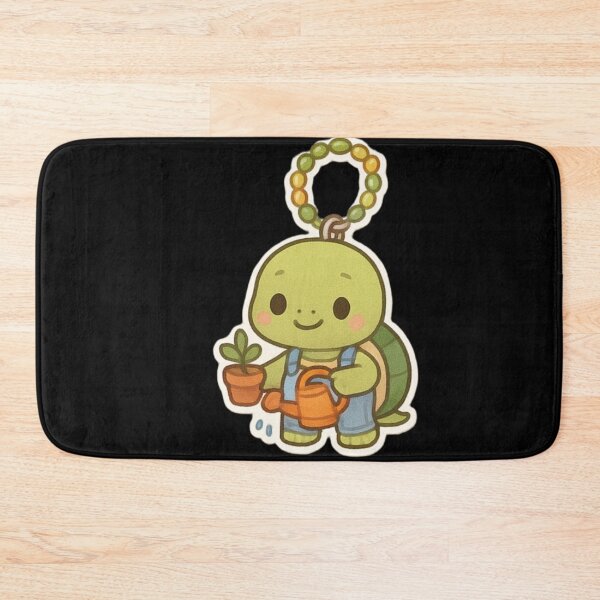 Item preview, Cute Gardener Turtle Kawaii keychain designed and sold by DamioPolArt.