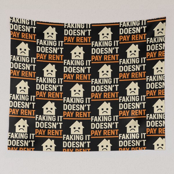 Item preview, Faking It Doesn’t Pay Rent – Real Talk Statement T-Shirt designed and sold by TeeTimeTreasure.