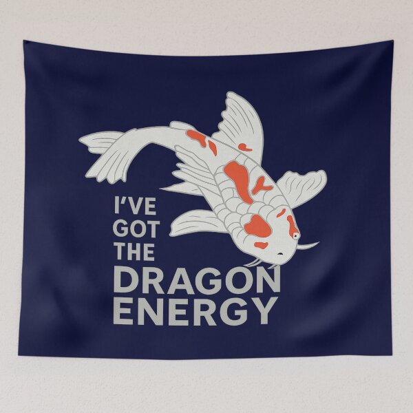Item preview, Koi Fish Dragon Energy Sticker designed and sold by Madeline Binder Art & Design.