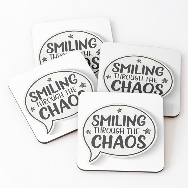 Item preview, smiling through the choas motivational sticker design  designed and sold by tees web.