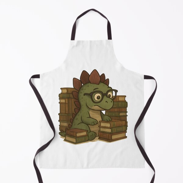 Item preview, dinosaur with Book Stegosaurus in a Library designed and sold by Uglyandcute.