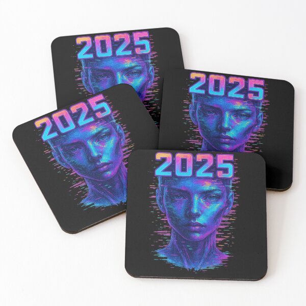 Item preview, glitchcore cyberpunk design with 3D "2025" designed and sold by optimusprime39.