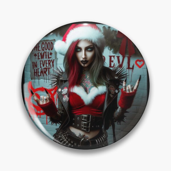 Item preview, Punk Lady Santa Metal Gesture designed and sold by Voodoo Store Paranormal Collections.