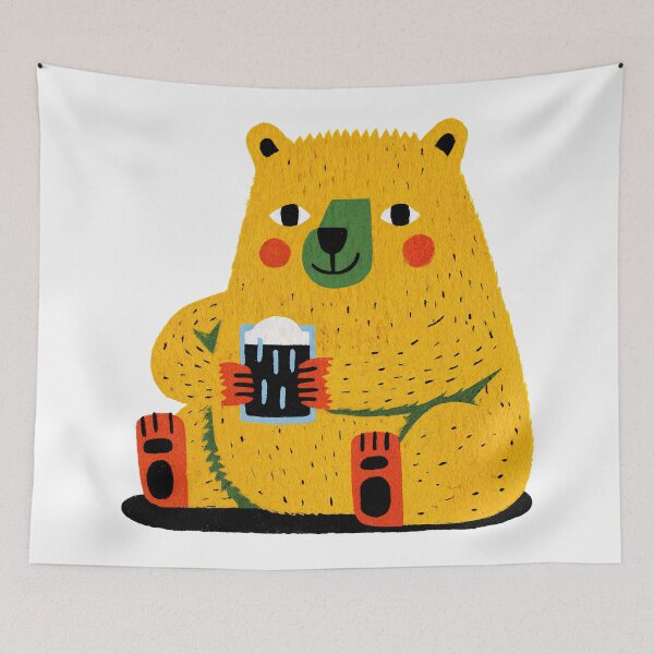 Item preview, Happy Hour Bear With a Frothy Brew designed and sold by ForeverPrintsOK.