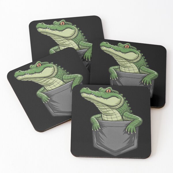 Item preview, Crocodile In Pocket Green Alligator Shirt Pocket designed and sold by PietrzakDesign.
