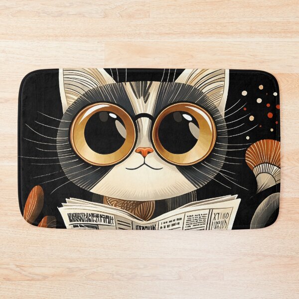 Item preview, Devon Rex Cat Reads Morning News Cozy Bathroom designed and sold by Williamhallano.