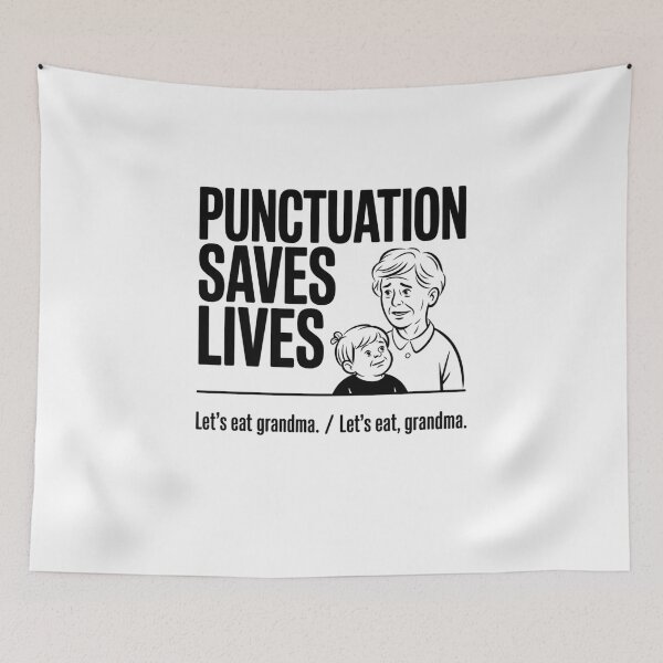 Item preview, Punctuation Saves Lives designed and sold by Mateusz Majcherek.