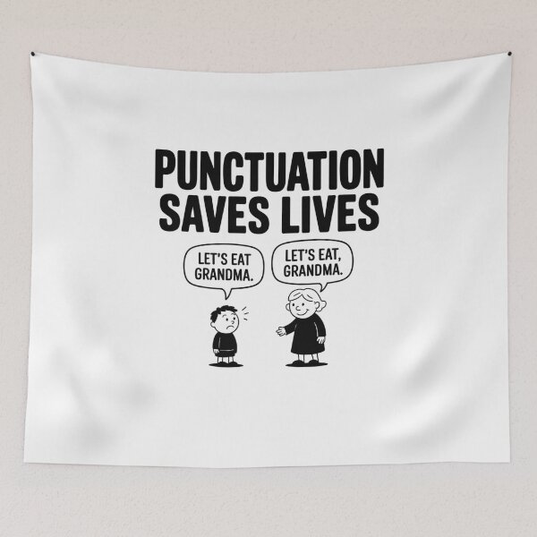 Item preview, Punctuation Saves Lives designed and sold by Mateusz Majcherek.