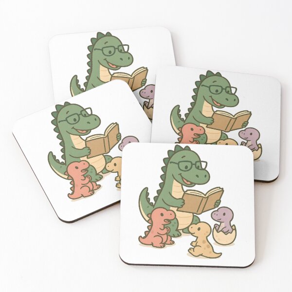 Item preview, dinosaur with Book Dino Teacher and Baby Dinos designed and sold by Uglyandcute.