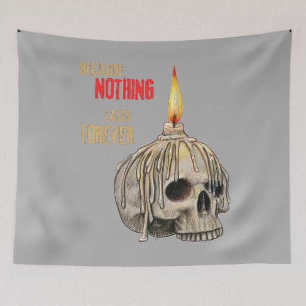 Item preview, Gothic Skull Candle – Dark Quote Illustration designed and sold by SmyrnaArtGalery.