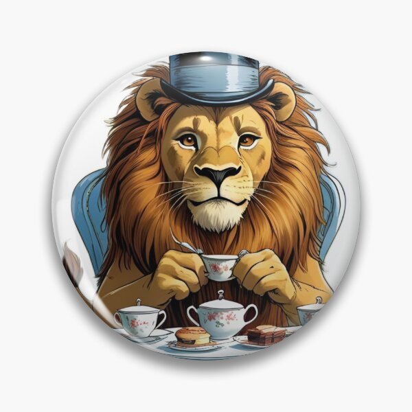 Item preview, Polite Lion Having Tea designed and sold by FishFriends.