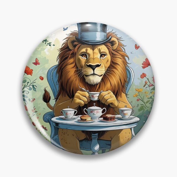 Item preview, Polite Lion Tea Party designed and sold by FishFriends.