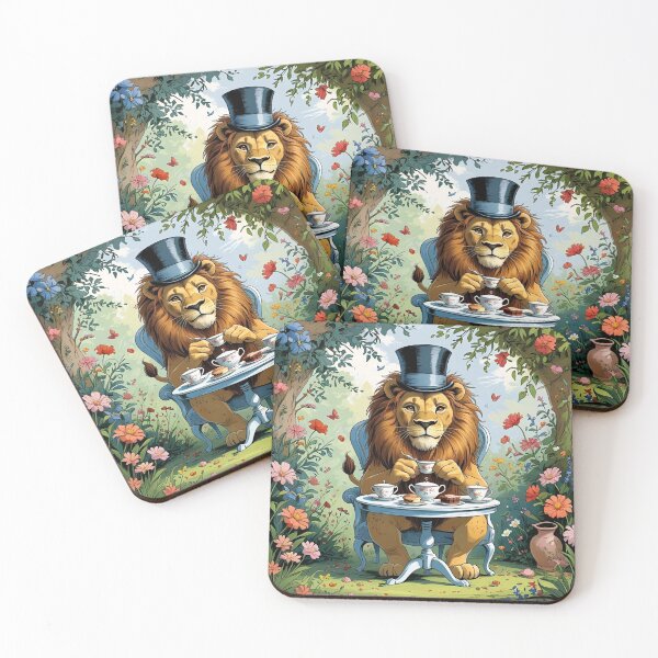 Item preview, Polite Lion Tea Party designed and sold by FishFriends.