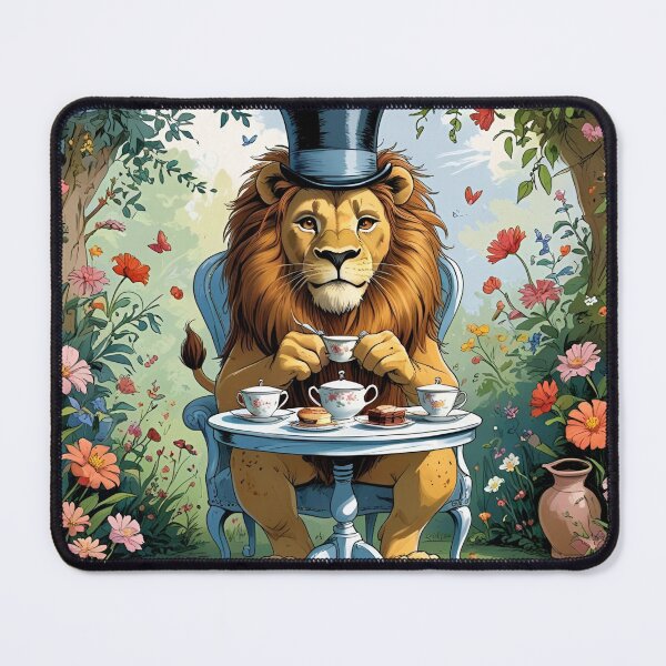 Item preview, Polite Lion Tea Party designed and sold by FishFriends.
