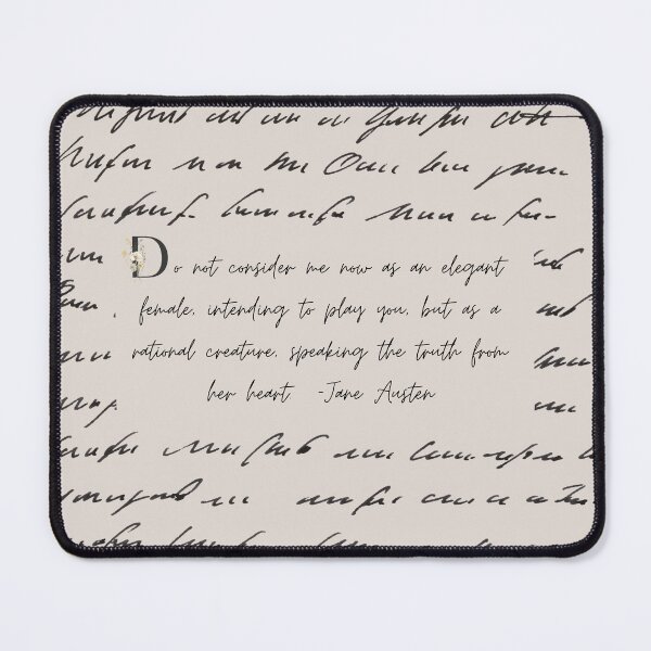 Item preview, Jane Austen Quote on Script designed and sold by Awe-And-Charm.