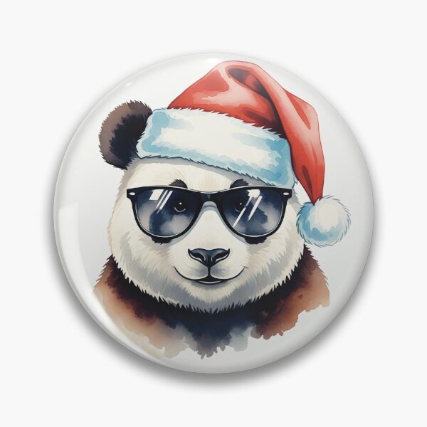 Item preview, Cool Christmas Panda – Santa Hat & Sunglasses designed and sold by Iras-Art-Corner.